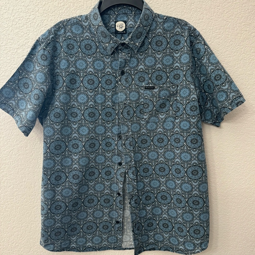 RIP CURL Surf Craft Men’s Button Down Short Sleeve Shirt Size XL